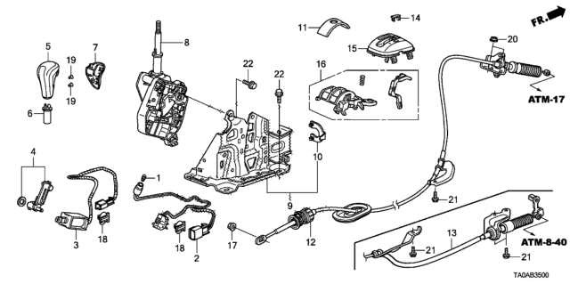 2012 Honda Accord Select Lever Diagram