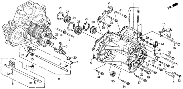 1993 Honda Accord 2 Door LX KA 4AT AT Transmission Housing Diagram