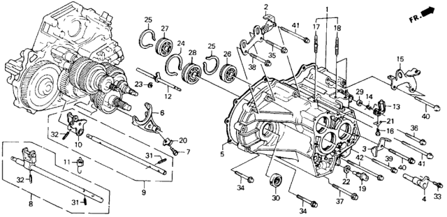 1993 Honda Accord Case, Transmission Diagram for 21210-PX4-020