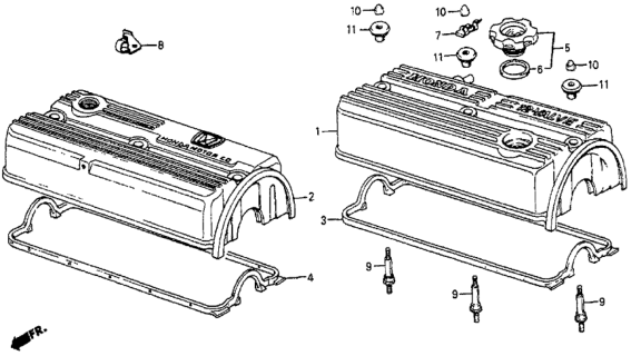 1985 Honda Prelude Cover, Cylinder Head Diagram for 12310-PC6-000