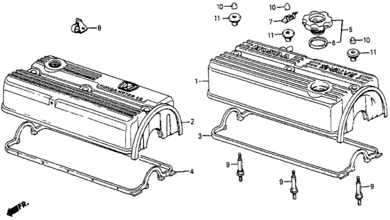 1986 Honda Prelude Cylinder Head Cover Diagram