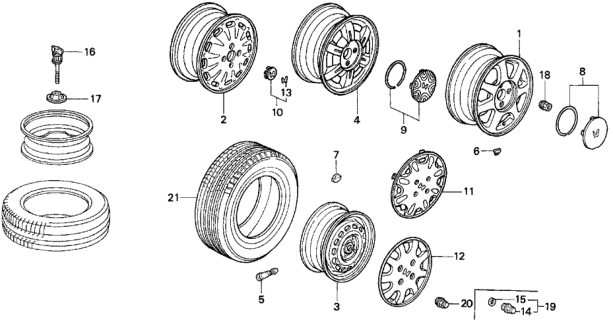 1996 Honda Accord Trim, Wheel (15") Diagram for 44733-SV1-A10