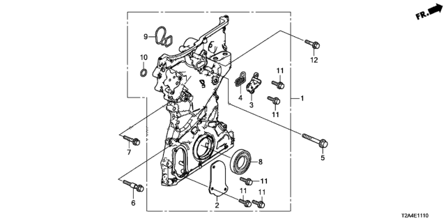 2013 Honda Accord Case Assembly, Chain Diagram for 11410-5A2-A02