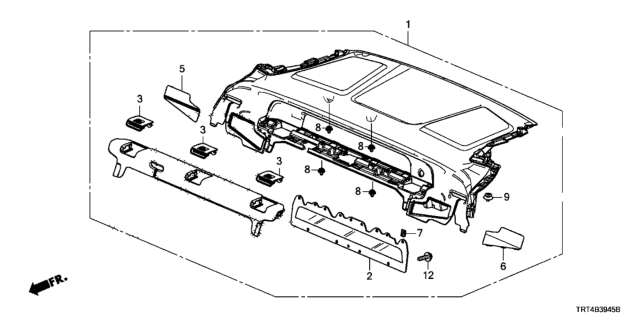 2017 Honda Clarity Fuel Cell Rear Tray Diagram