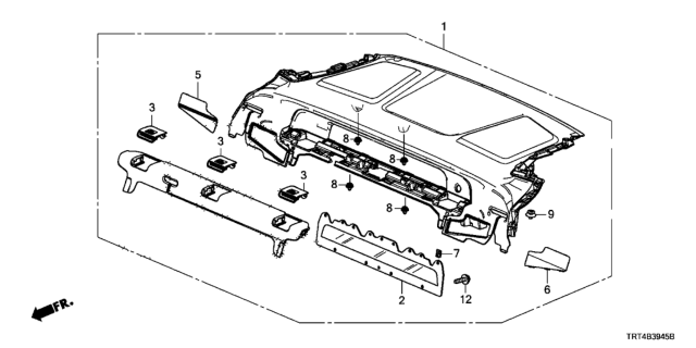 2018 Honda Clarity Fuel Cell 4 Door D (CLARITY NMC) KA 1AT Rear Tray Diagram