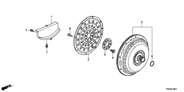2013 Honda Crosstour 5 Door EXL (4 CYLINDER) KA 5AT Torque Converter (L4) Diagram