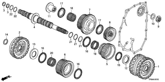 2013 Honda Crosstour AT Secondary Shaft - Clutch (Low-3rd) (2nd) (L4) Diagram
