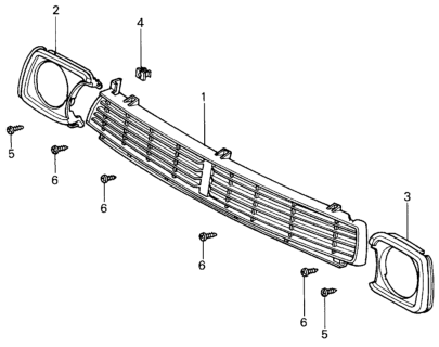 1981 Honda Civic 3 Door ** (1300) KL HMT Front Grille Diagram