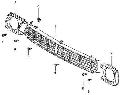 1981 Honda Civic Grille, Front Diagram for 62301-SA0-942