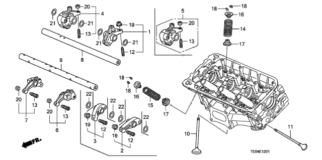 2008 Honda Accord 2 Door EXL-V6 (NAVIGATION) KA 6MT Valve - Rocker Arm (Front) (V6) Diagram