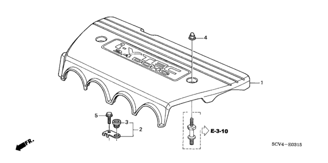 2004 Honda Element Engine Cover Diagram