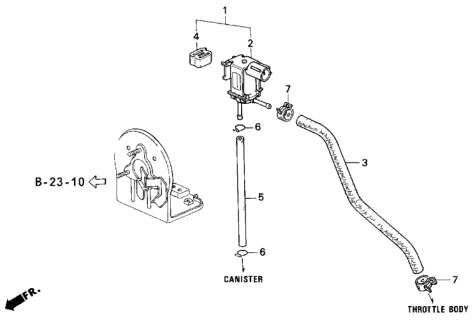 1995 Honda Odyssey 5 Door EX KA 4AT Purge Control Solenoid Valve Diagram