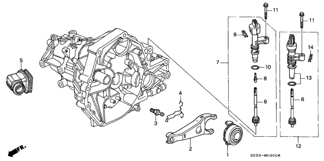 1996 Honda Civic MT Clutch Release Diagram