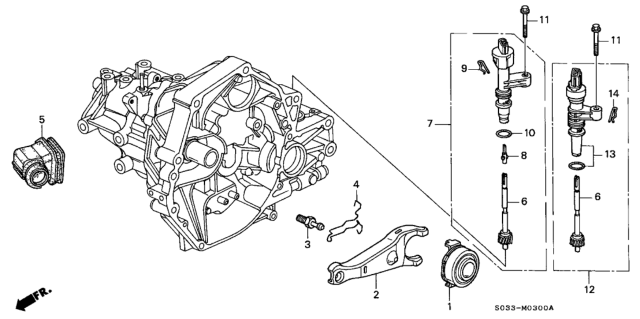 1998 Honda Civic MT Clutch Release Diagram