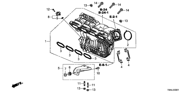 2021 Honda Civic 4 Door LX (HCM ENGINE) KL CVT Intake Manifold (2.0L) Diagram