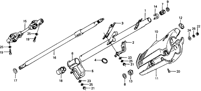 1978 Honda Civic Bracket A, Column (Lower) Diagram for 53216-657-000