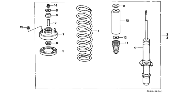 1996 Honda Civic Spring, Front Diagram for 51401-S04-921