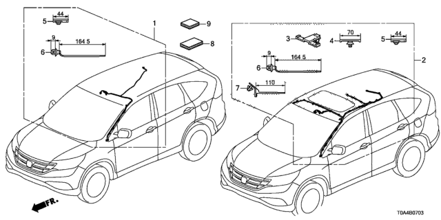 2013 Honda CR-V Cord Sun Roof Diagram for 32156-T0A-A11