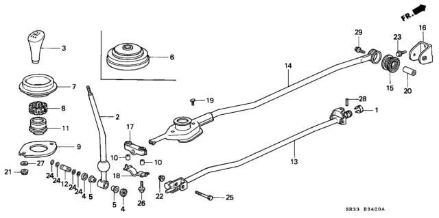 1994 Honda Civic 3 Door SI (ABS) KA 5MT Shift Lever Diagram