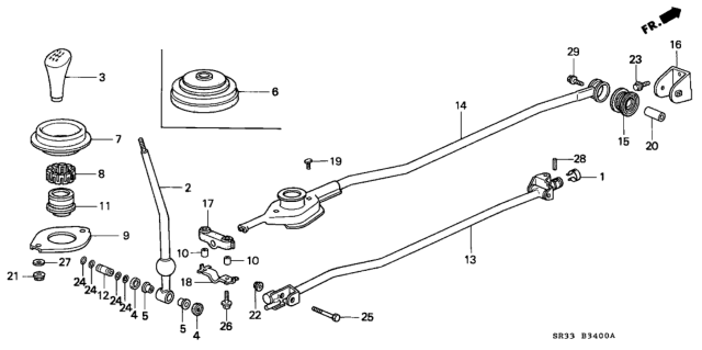 1994 Honda Civic Rod, Gearshift Diagram for 54201-SR3-H01