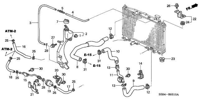 2004 Honda Civic Joint Diagram for 19105-PLC-000