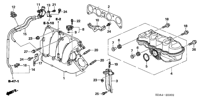 2006 Honda Accord Intake Manifold (L4) Diagram