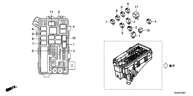2017 Honda Civic 4 Door TOUR KA CVT Control Unit (Engine Room) Diagram 2