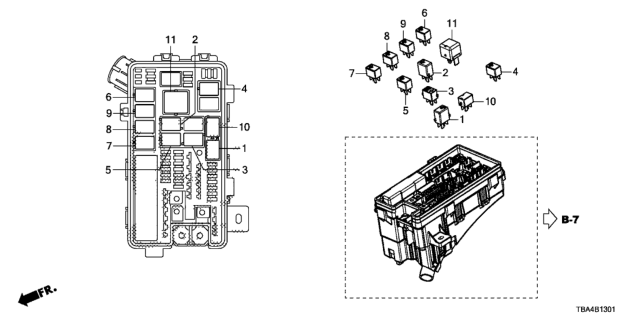 2017 Honda Civic Control Unit (Engine Room) Diagram 2