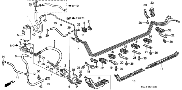 1995 Honda Accord 2 Door EX KA 5MT Fuel Pipe Diagram
