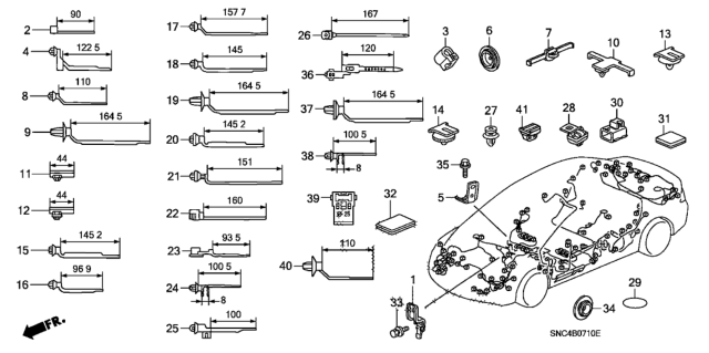 2011 Honda Civic Harness Band - Bracket Diagram