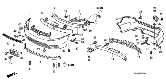 2007 Honda Civic Bumpers Diagram