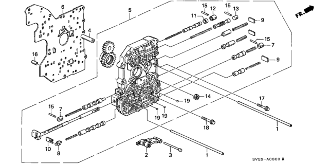 1994 Honda Accord AT Main Valve Body Diagram