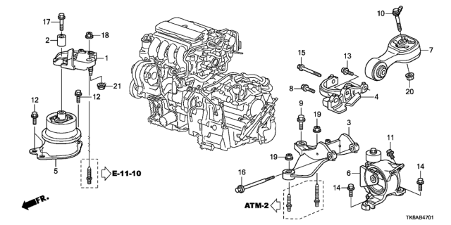 2013 Honda Fit Engine Mount Diagram