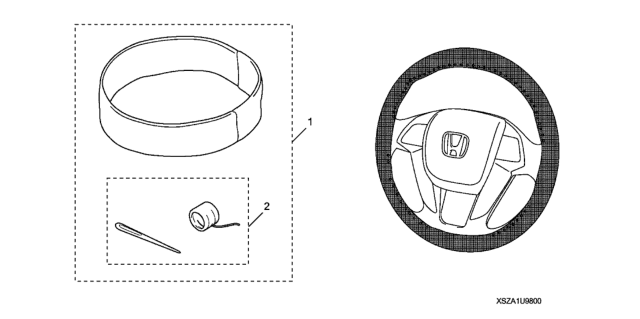 2014 Honda Pilot 5 Door LX (2WD) KA 5AT Steering Wheel Cover (Leather) Diagram