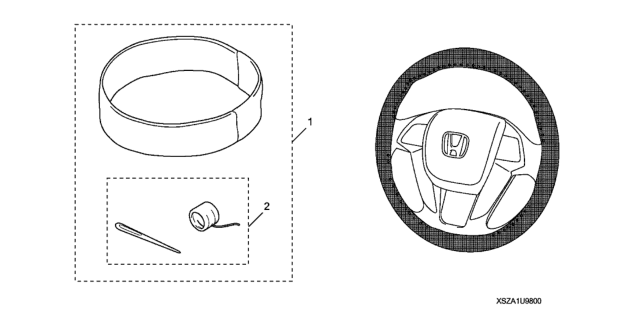 2009 Honda Pilot Steering Wheel Cover (Leather) Diagram