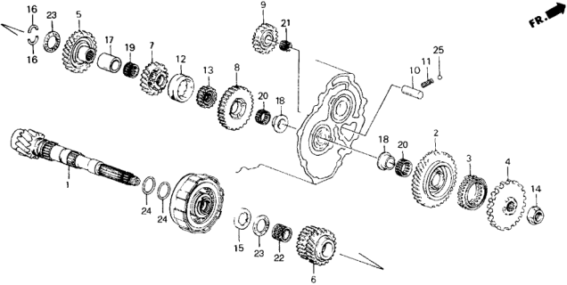 1989 Honda Accord 2 Door LXI KA 4AT AT Countershaft Diagram