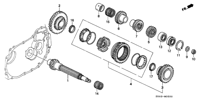 1993 Honda Civic MT Countershaft Diagram