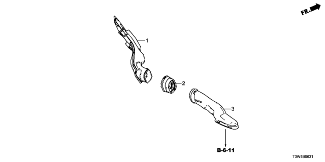 2017 Honda Accord Hybrid Duct, Ipu Inlet Diagram for 1J622-5K1-N00