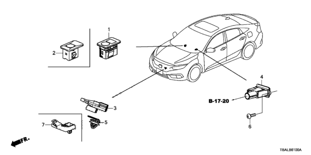 2020 Honda Civic A/C Sensor Diagram