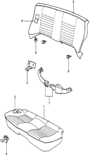1981 Honda Prelude 2 Door ** KA HMT Rear Seat - Seat Belt Diagram