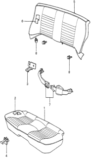 1979 Honda Prelude Seat Belt Assy., RR. *Y11L* (Nippon Seiko) (SOFT IVORY) Diagram for 78610-647-671ZF