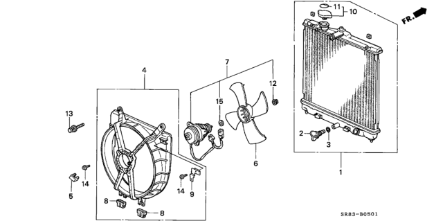 1993 Honda Civic Radiator (Toyo) Diagram