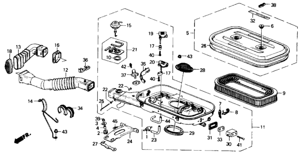 1989 Honda Accord 2 Door DX KA 4AT Air Cleaner Diagram