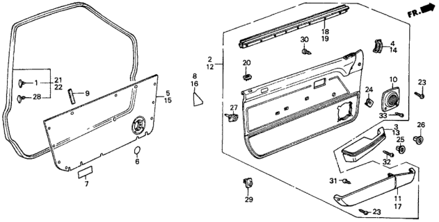 1985 Honda Civic Front Door Lining Diagram