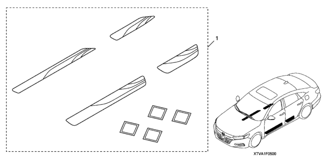 2021 Honda Accord 4 Door 20TRNG (2.0 TOURING) KA XAT Door Sill Outer Protector Diagram