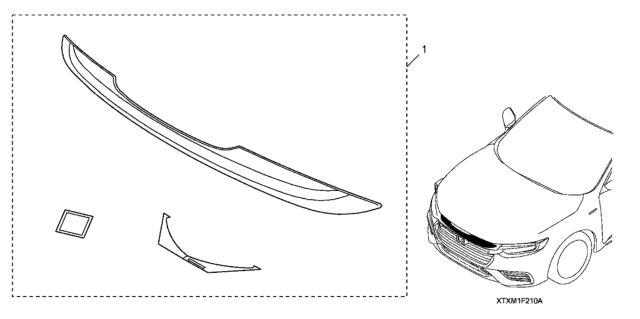 2021 Honda Insight Front Grill Trim Diagram