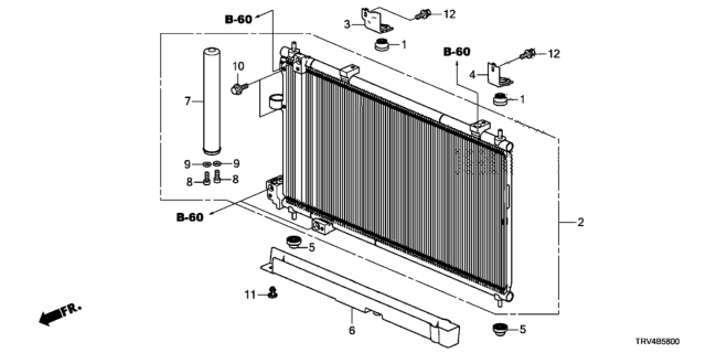 2019 Honda Clarity Electric Exchanger Comp, Comp Diagram for 80110-TRV-A01