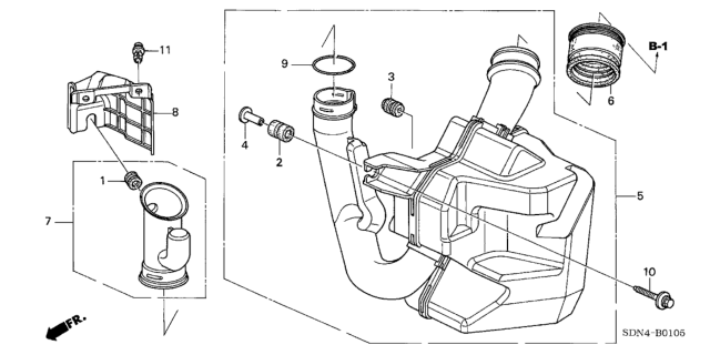 2004 Honda Accord Resonator Chamber (L4) Diagram