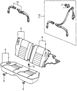 1985 Honda Accord Seat Belt Assy., L. RR. *B49L*(Nippon Seiko) (FAIR BLUE) Diagram for 786A2-SA5-Z02ZE