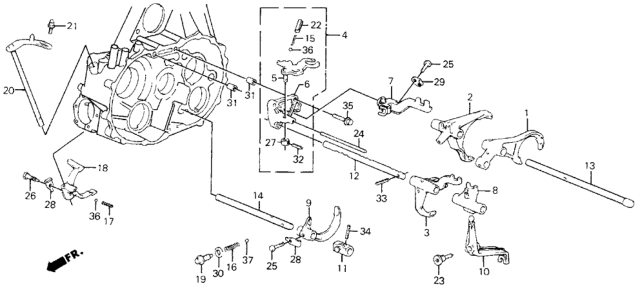 1988 Honda Civic Pin, Spring (4X20) Diagram for 94305-40202